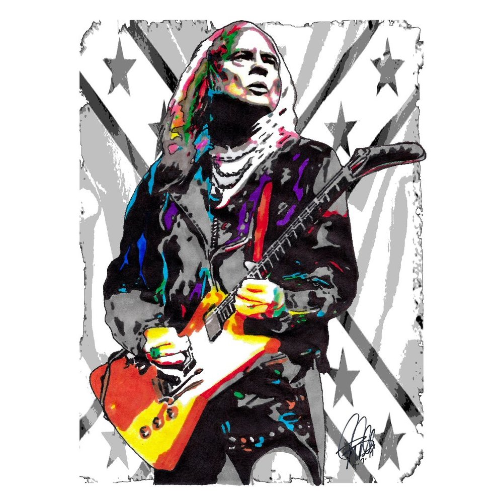 Rickey Medlocke Lynyrd Skynyrd Guitar Rock Music Poster Print Wall Art 18x24
